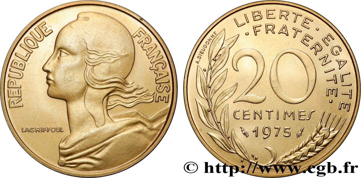 20 centimes Marianne 1975 Pessac F.156/15 FDC 