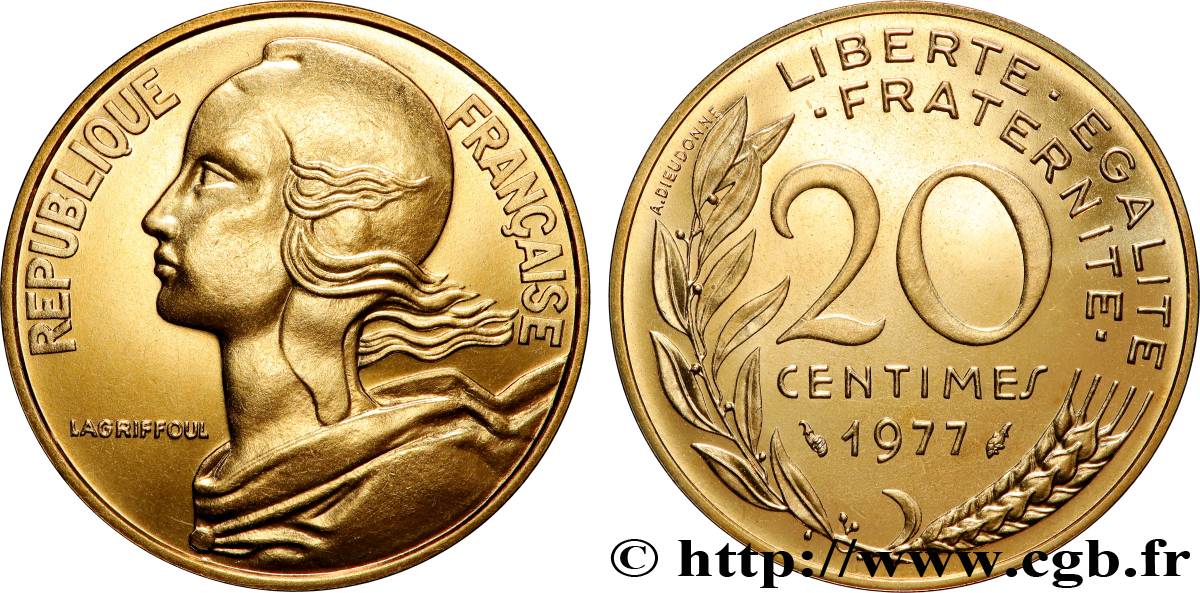 20 centimes Marianne 1977 Pessac F.156/17 MS 