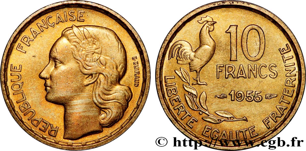 10 francs Guiraud 1955  F.363/12 SPL63 