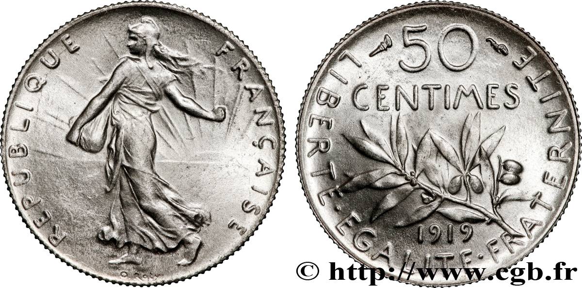 50 centimes Semeuse 1919 Paris F.190/26 SPL 