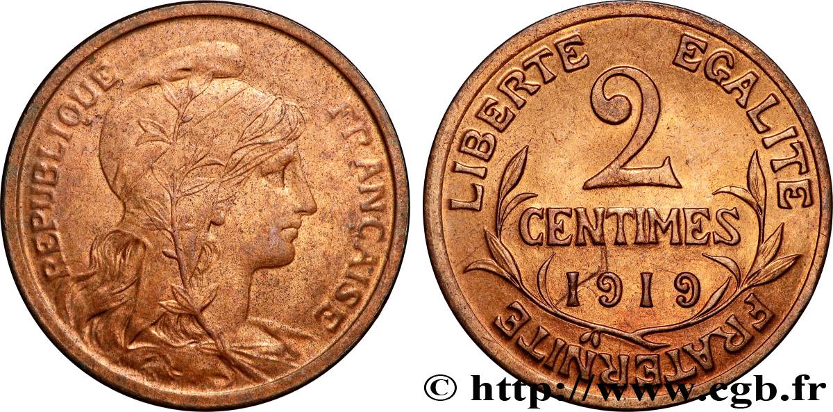 2 centimes Daniel-Dupuis 1919 Paris F.110/19 MS63 