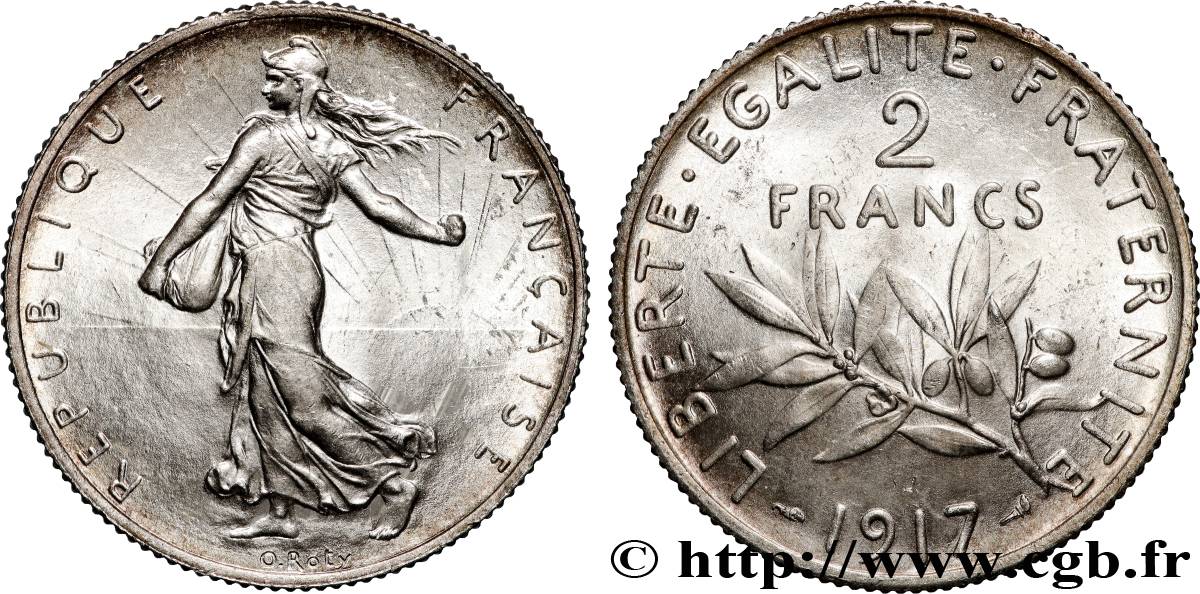 2 francs Semeuse 1917  F.266/19 SPL64 