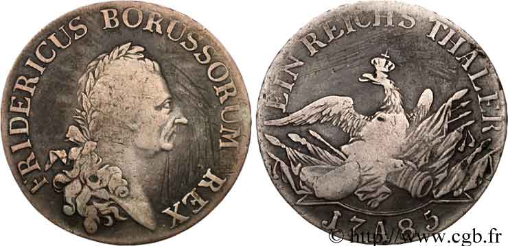 GERMANY 1 Thaler Frédéric II / aigle 1785 Berlin VF 