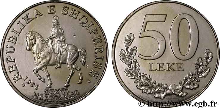 ALBANIA 50 Leke cavalier Illyrien 1996  MS 