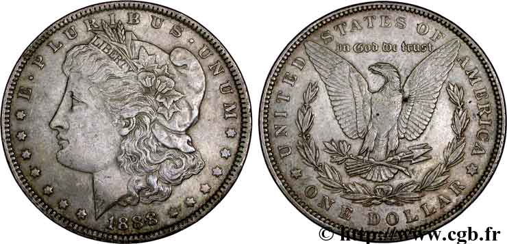 ESTADOS UNIDOS DE AMÉRICA 1 Dollar type Morgan 1888 Philadelphie MBC 