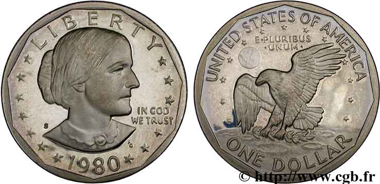 UNITED STATES OF AMERICA 1 Dollar BE Susan B. Anthony  1980 San Francisco - S MS 