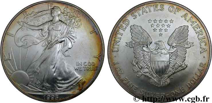 STATI UNITI D AMERICA 1 Dollar type Silver Eagle 1995 Philadelphie MS 