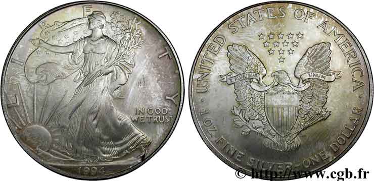 STATI UNITI D AMERICA 1 Dollar type Silver Eagle 1994 Philadelphie MS 