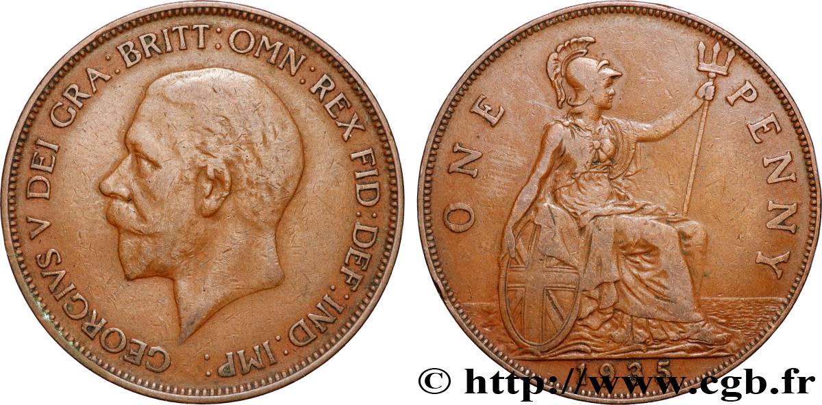 VEREINIGTEN KÖNIGREICH 1 Penny Georges V 1935 Londres fSS 