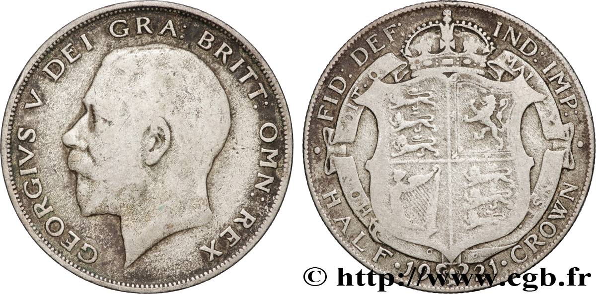 REGNO UNITO 1/2 Crown Georges V 1921 Londres MB 