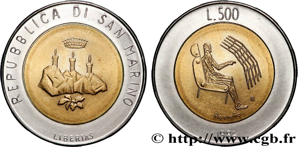 SAN MARINO 500 Lire ‘La révolution technologique’ 1986 Rome - R EBC 