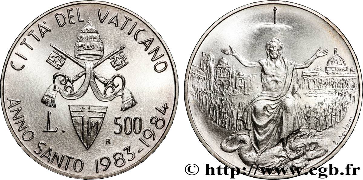 VATICAN AND PAPAL STATES 500 Lire Jean-Paul II année sainte 1984 Rome MS 