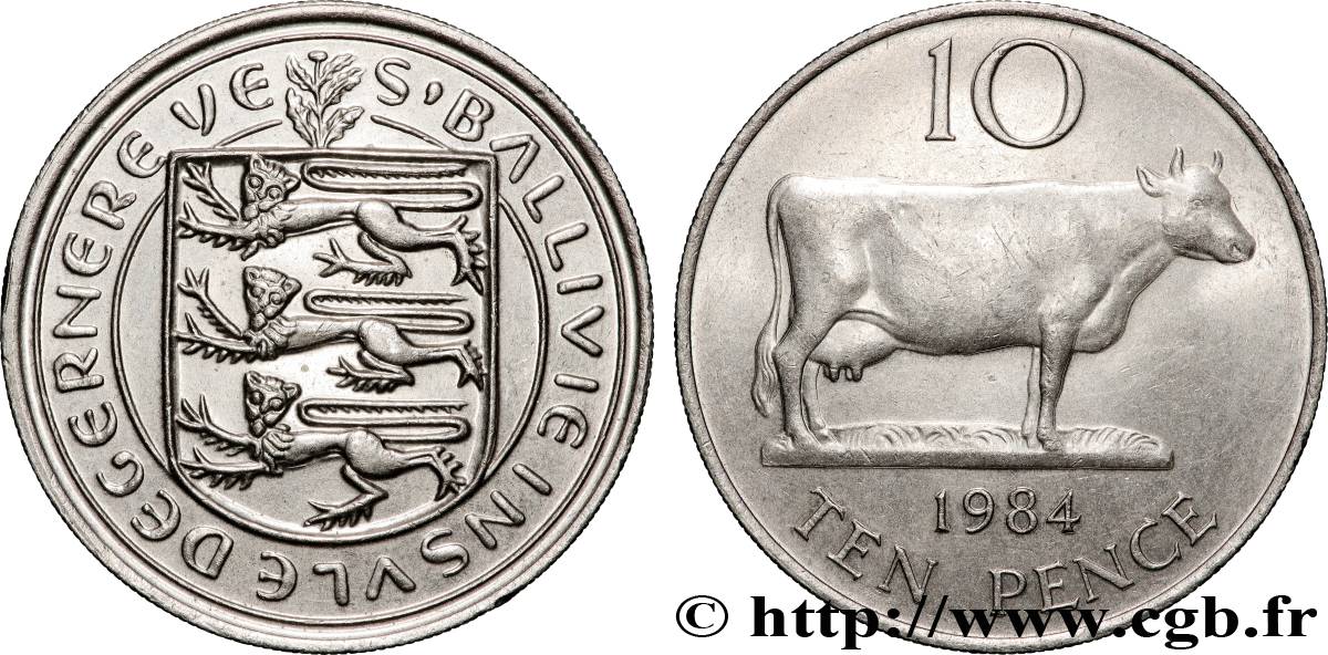 GUERNSEY 10 Pence 1984 Llantrisant AU 