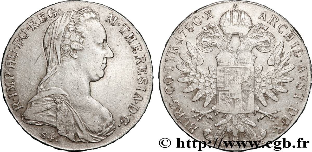 AUSTRIA 1 Thaler (REFRAPPE) Marie-Thérèse 1780 Vienne MBC 