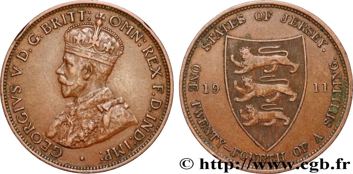 ISLA DE JERSEY 1/24 Shilling Georges V 1911  MBC 