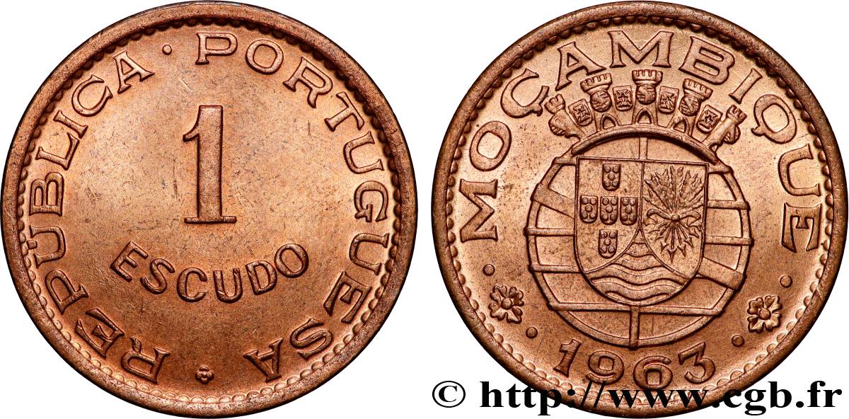 MOZAMBIQUE 1 Escudo colonie portugaise du Mozambique 1963 Lisbonne SC 