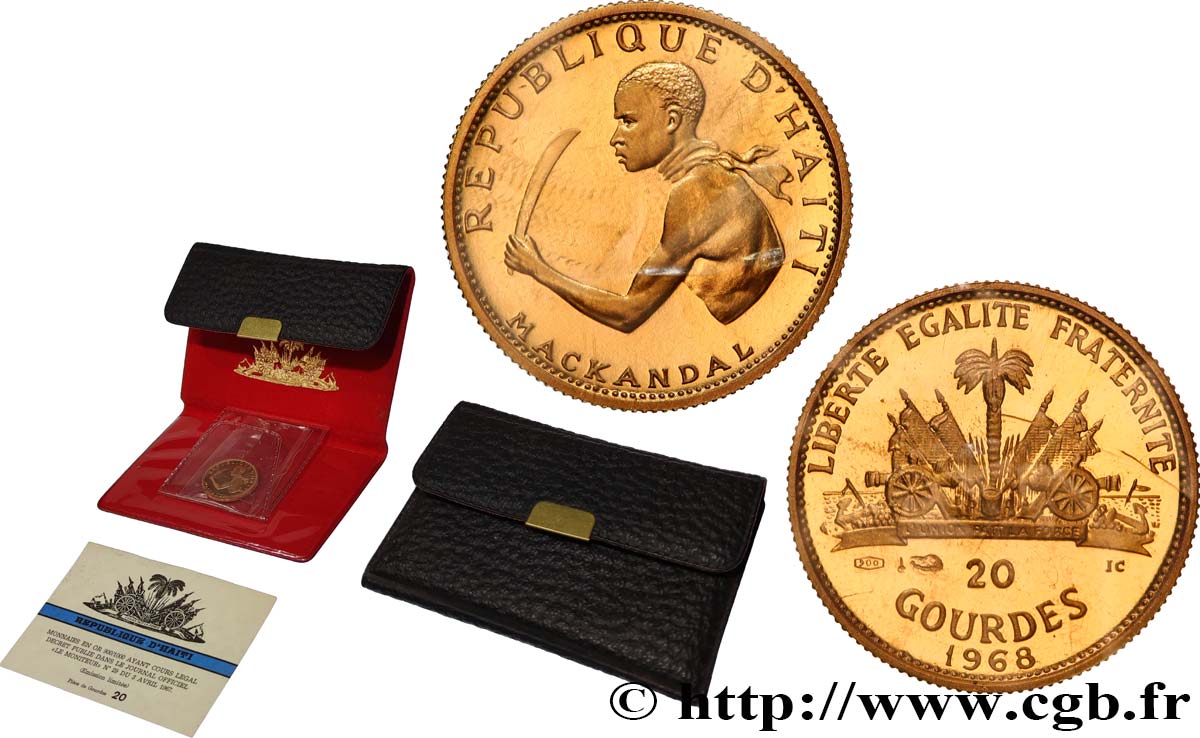 HAÏTI 20 Gourdes Proof Mackandal 1968  FDC 