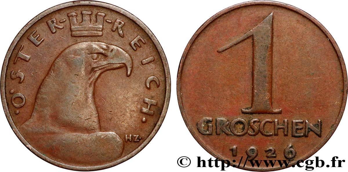 AUSTRIA 1 Groschen 1926  XF 