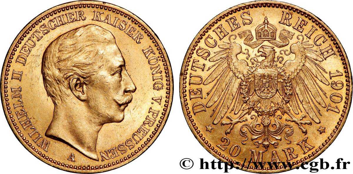 GOLD, PALLADIUM & PLATINUM INVESTMENT 20 Mark 1901 Berlin AU 