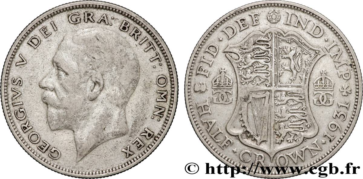 ROYAUME-UNI 1/2 Crown Georges V 1931  TB+ 