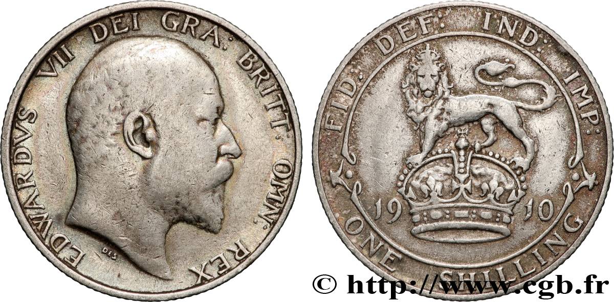 VEREINIGTEN KÖNIGREICH 1 Shilling Edouard VII 1910  SS 