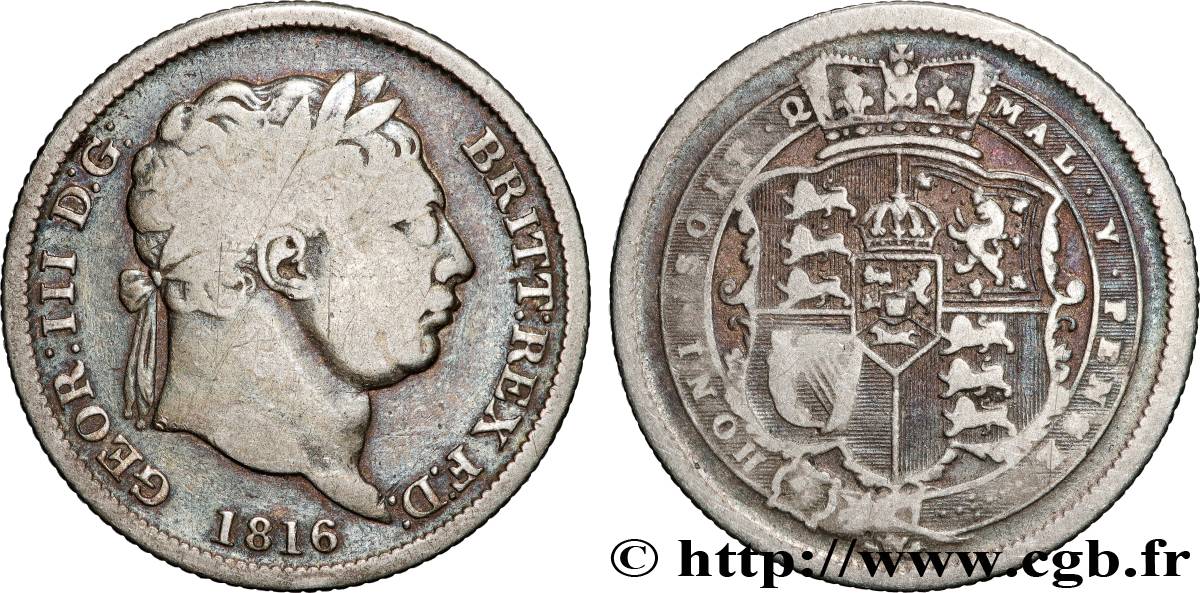 GRANDE-BRETAGNE - GEORGES III 1 Shilling  1816  TB 