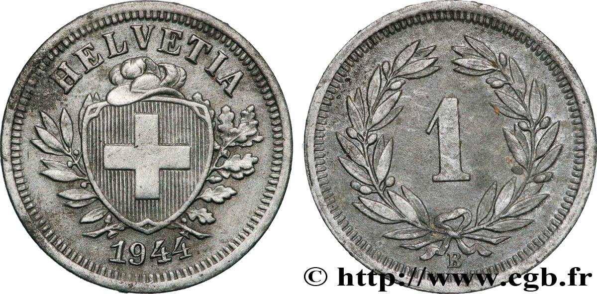 SCHWEIZ 1 Centime (Rappen) Croix Suisse 1944 Berne fVZ 