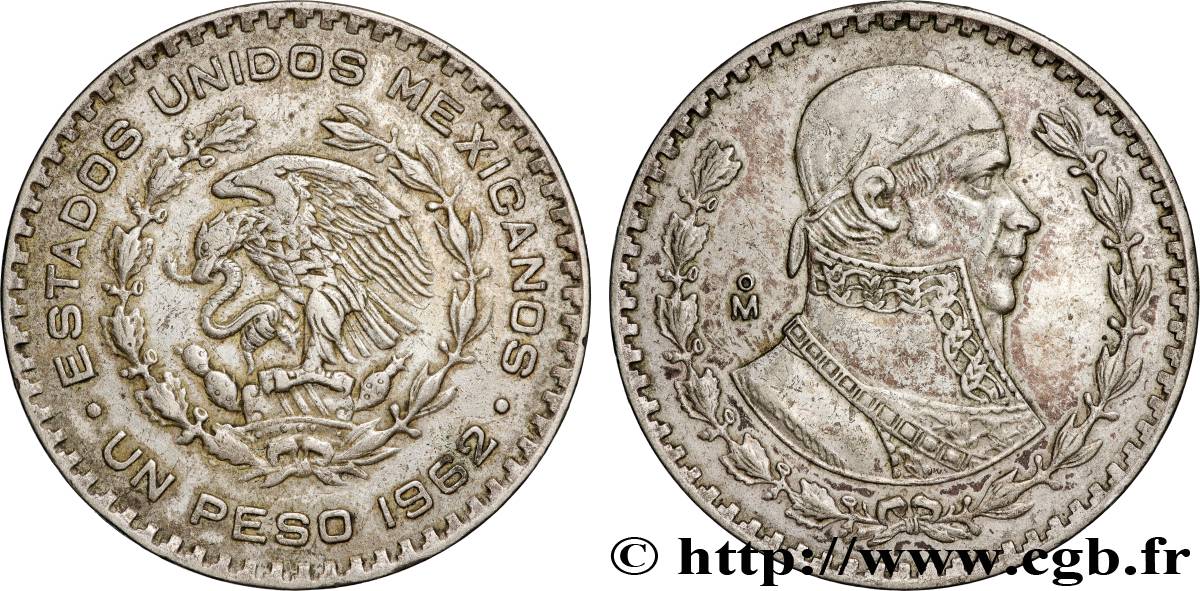 MEXIQUE 1 Peso Jose Morelos y Pavon 1962 Mexico TTB 