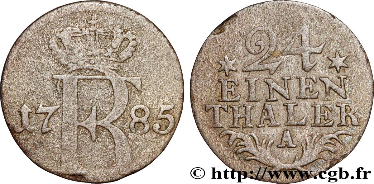 ALEMANIA - PRUSIA 1/24 Thaler Frédéric II 1785 Berlin BC 