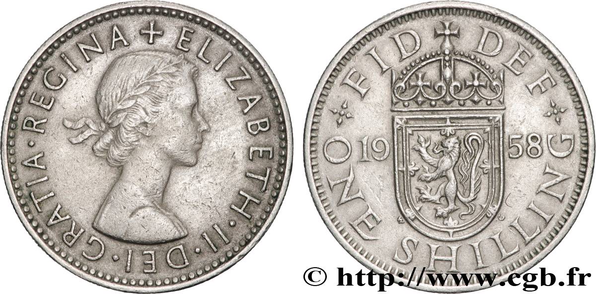 UNITED KINGDOM 1 Shilling Elisabeth II ‘Scottish reverse’ 1958 Londres XF 