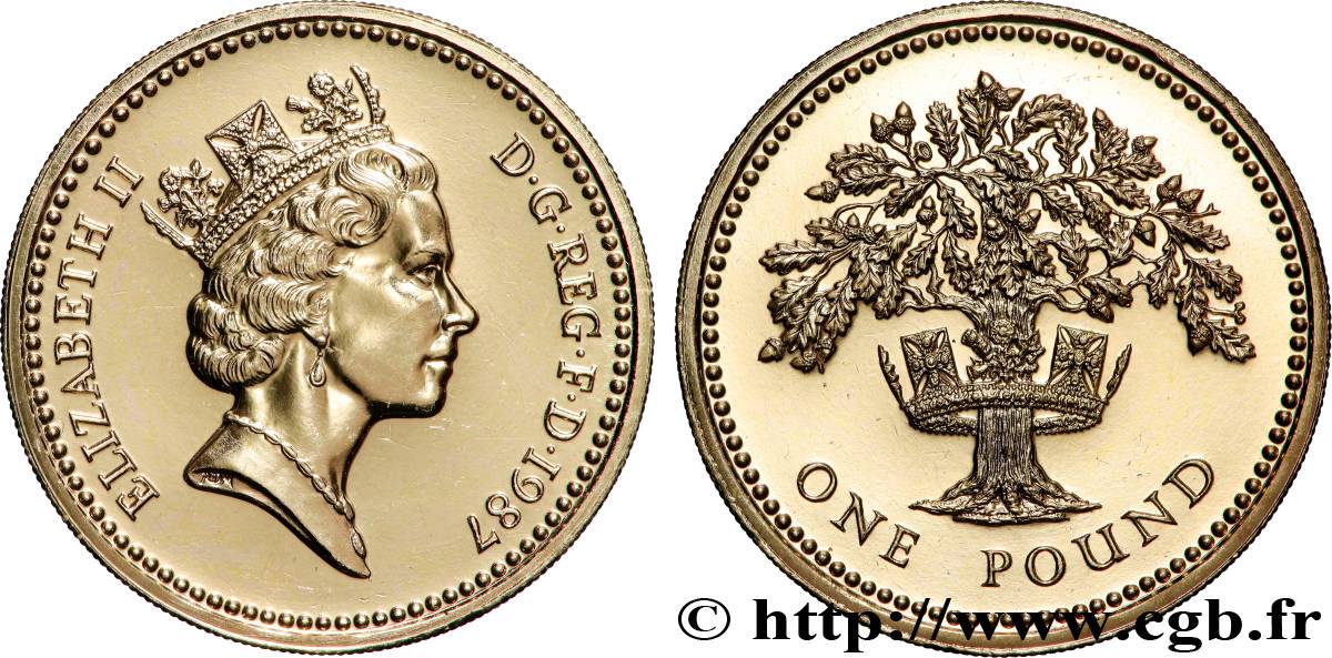 UNITED KINGDOM 1 Pound BU Chêne Anglais 1986 Llantrisant MS 