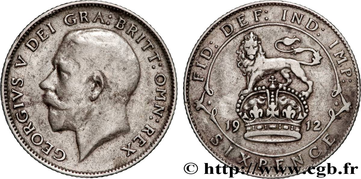 UNITED KINGDOM 6 Pence Georges V 1912 Londres VF 