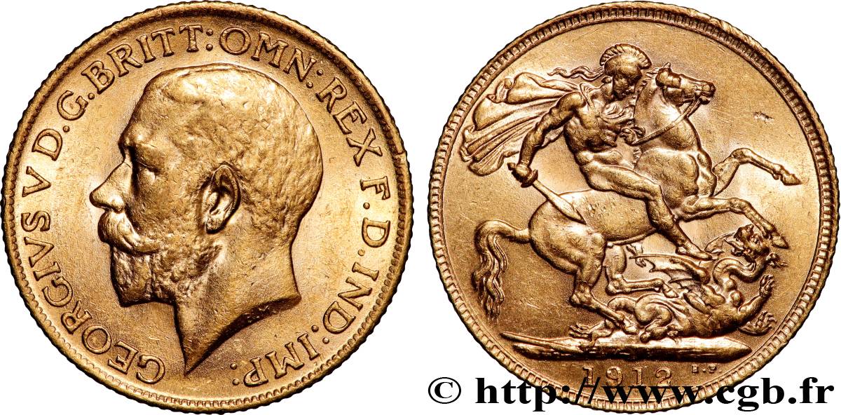 GOLD, PALLADIUM & PLATINUM INVESTMENT 1 Souverain Georges V 1912 Londres AU 