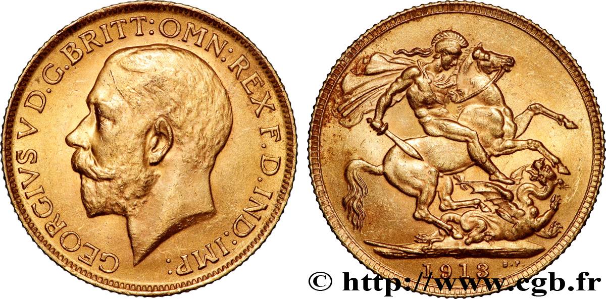 GOLD, PALLADIUM & PLATINUM INVESTMENT 1 Souverain Georges V 1913 Londres AU 