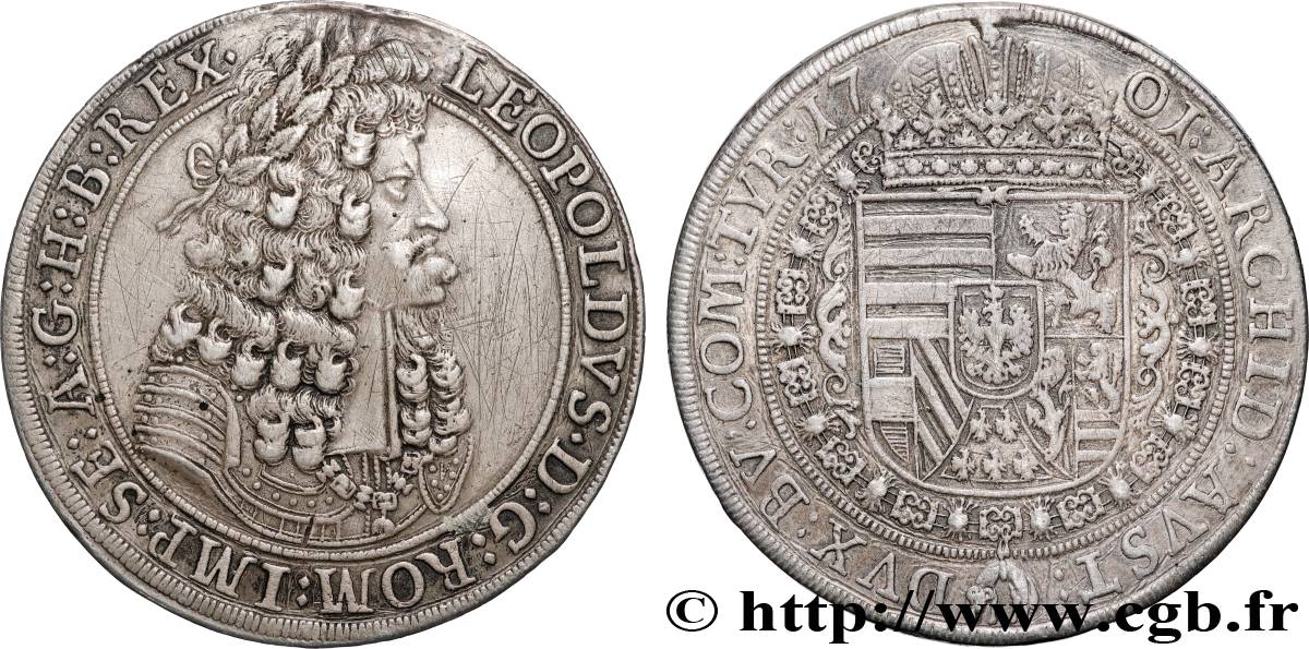 AUTRICHE Thaler Léopold Ier 1701 Hall TTB/TTB+ 