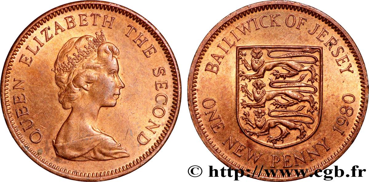 ISLA DE JERSEY 1 New Penny Elisabeth II 1980 Llantrisant EBC 