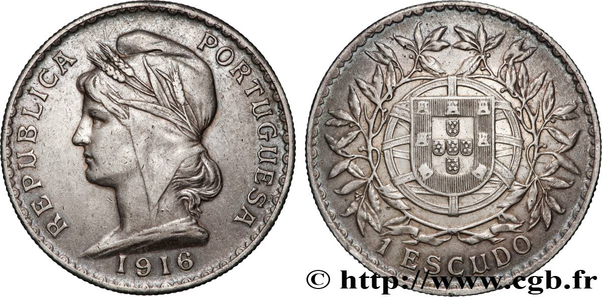 PORTUGAL 1 Escudo 1916  MBC+ 