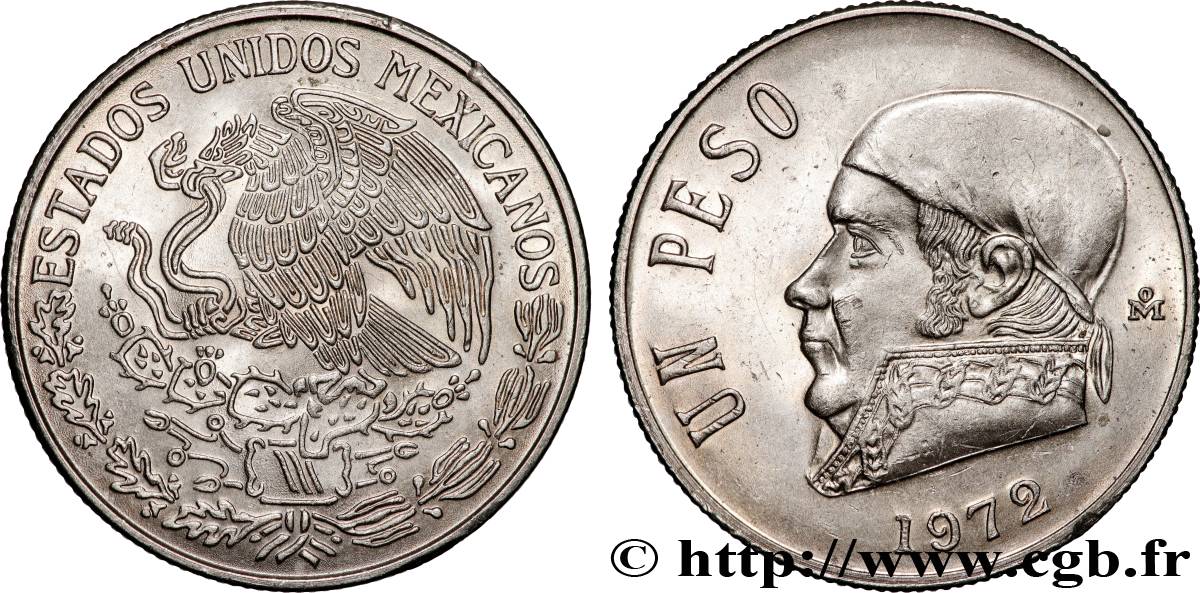 MESSICO 1 Peso Jose Morelos y Pavon 1972 Mexico MS 