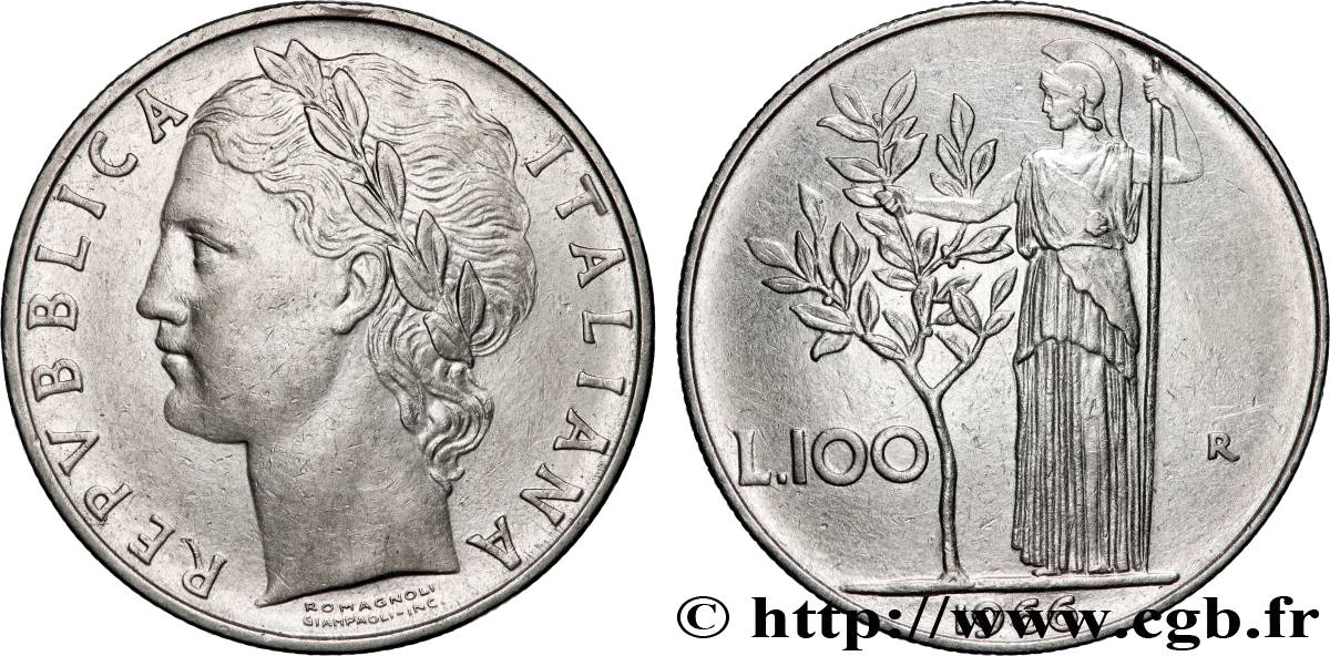ITALY 100 Lire 1966 Rome AU 