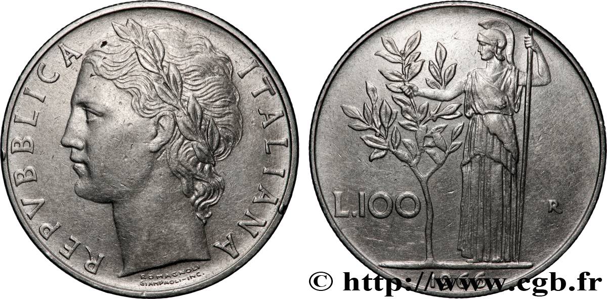 ITALIE 100 Lire 1966 Rome TTB+ 