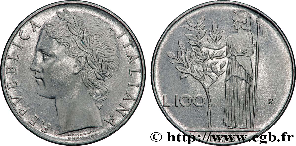 ITALY 100 Lire 1975 Rome AU 