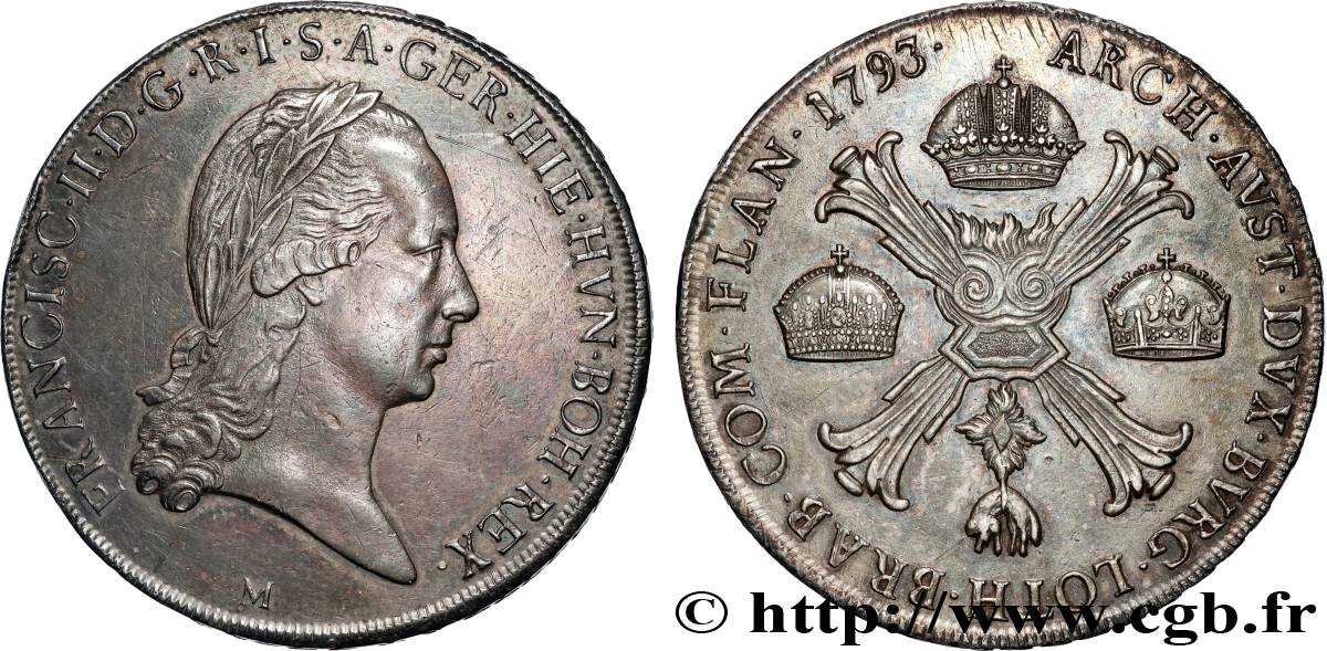 ITALIE - LOMBARDIE - FRANÇOIS II 1 Kronenthaler  1793 Milan - M SUP 