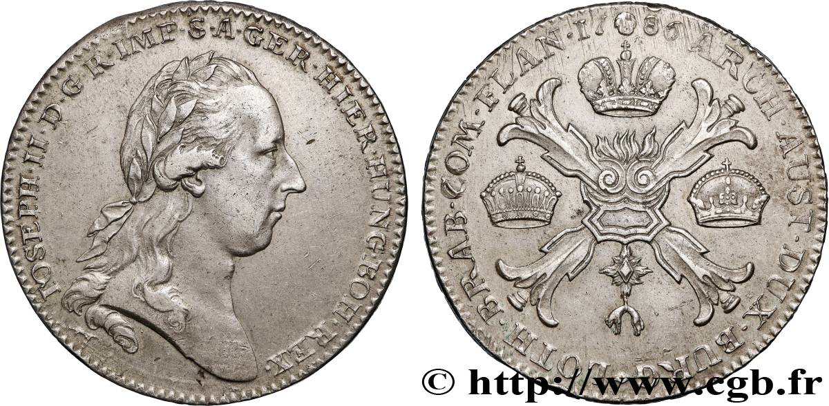 BELGIUM - AUSTRIAN NETHERLANDS 1 Kronenthaler Joseph II  1786 Bruxelles AU 