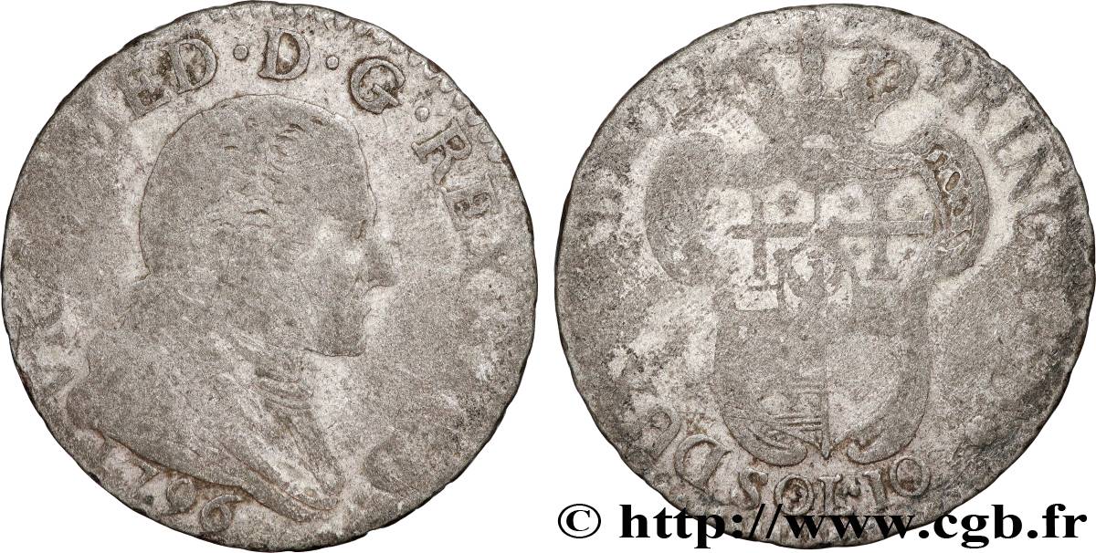 SAVOY - DUCHY OF SAVOY - VICTOR-AMADEUS III 10 sols (10 soldi) 1796 Turin F 