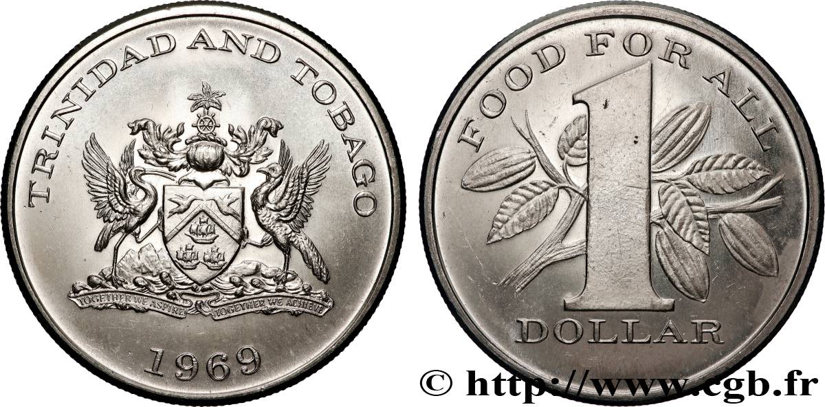 TRINIDAD and TOBAGO 1 Dollar emblème sérié FAO 1969  MS 