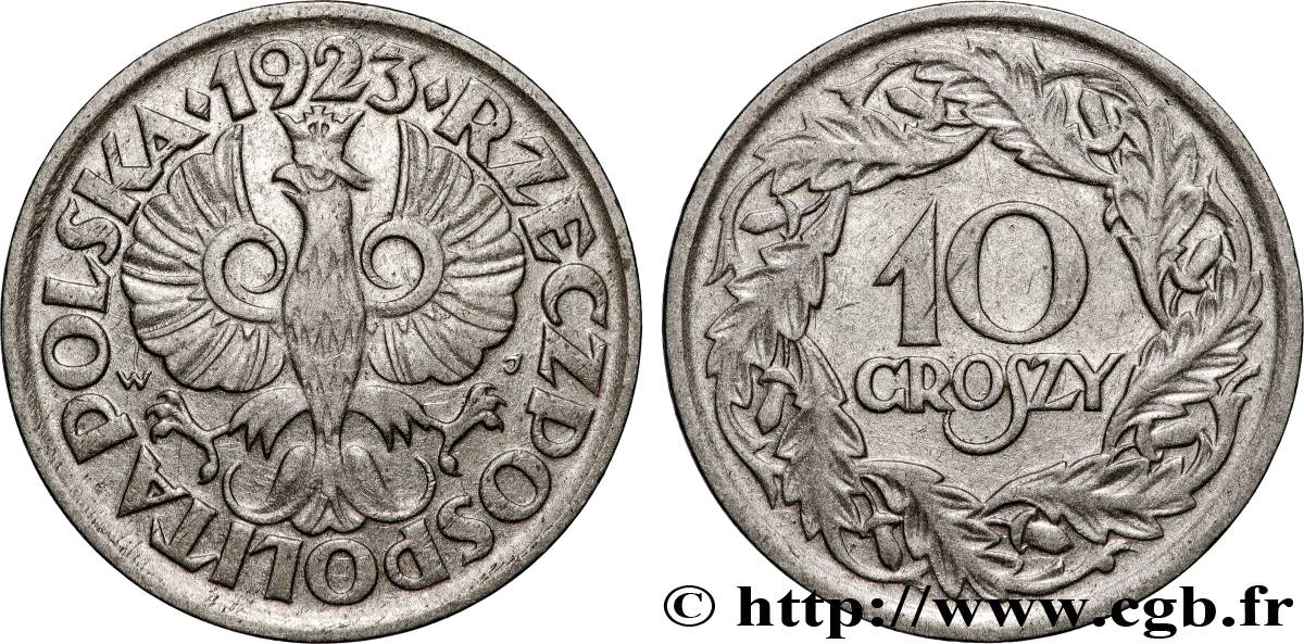 POLEN 10 Groszy 1923  SS 