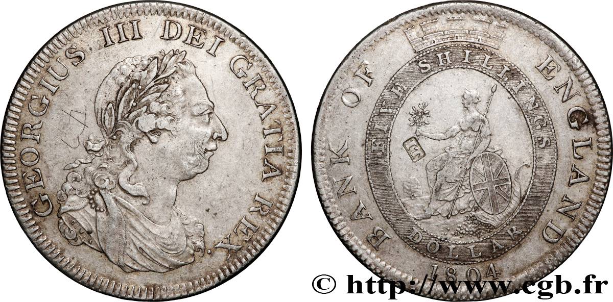 GREAT BRITAIN - GEORGE III Dollar ou 5 shillings 1804 Londres XF 