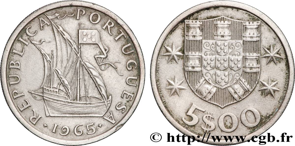 PORTUGAL 5 Escudos 1965 Lisbonne SUP 