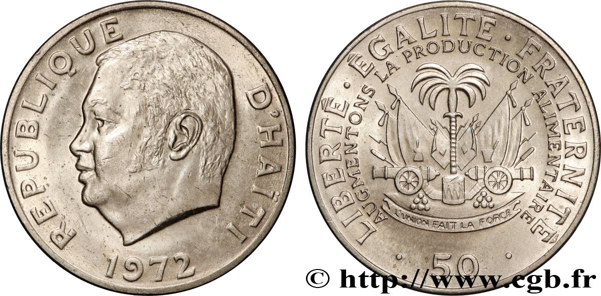 HAITI 50 Centimes FAO 1972  AU 