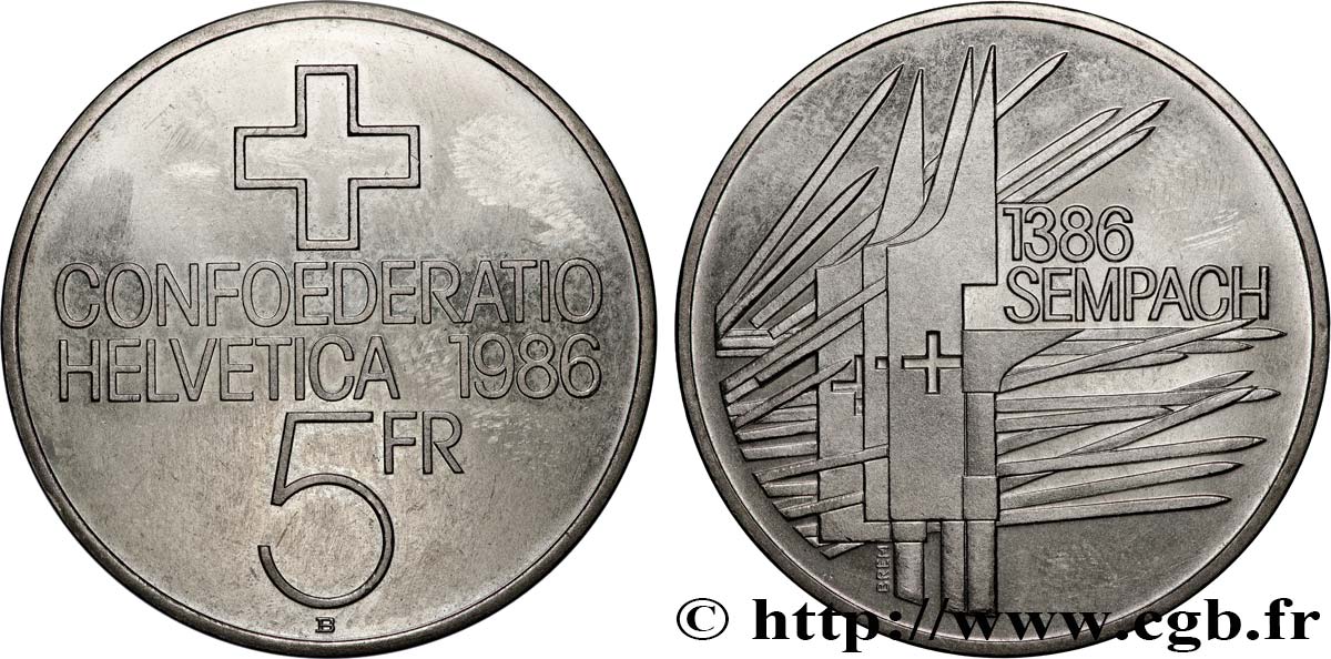 SCHWEIZ 5 Francs centenaire de la révision de la constitution 1974 Berne - B VZ 